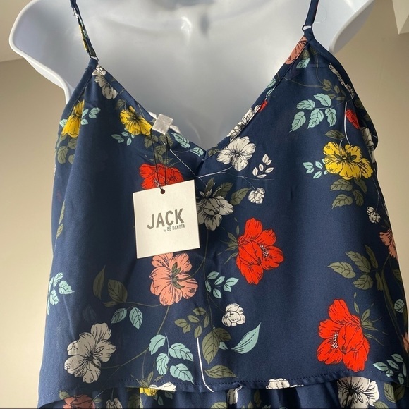 JACK By BB Dakota Blue Floral Jumpsuit - Picture 7 of 9